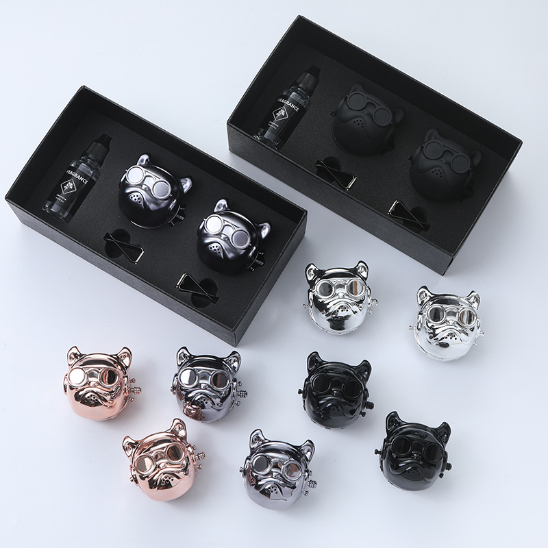 Bully dog car perfume car air outlet perfume clip aromatherapy dog head car interior decoration ornaments can be fixed