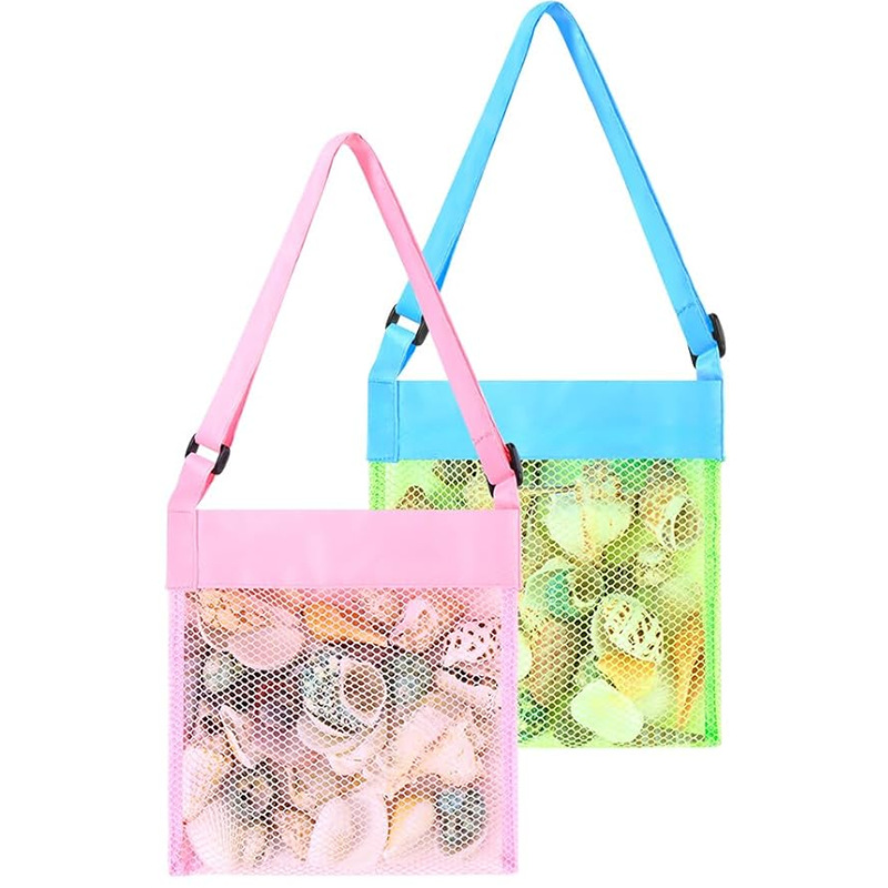 어린이 메쉬 가방 비치 완구 대용량 보관 가방 모래 파기 도구 잡화 보관 메쉬 비치 가방