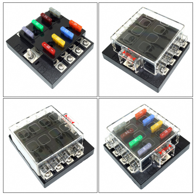 保险丝盒用于汽车 船舶保险丝盒1进8出8路汽车保险丝盒厂家批发