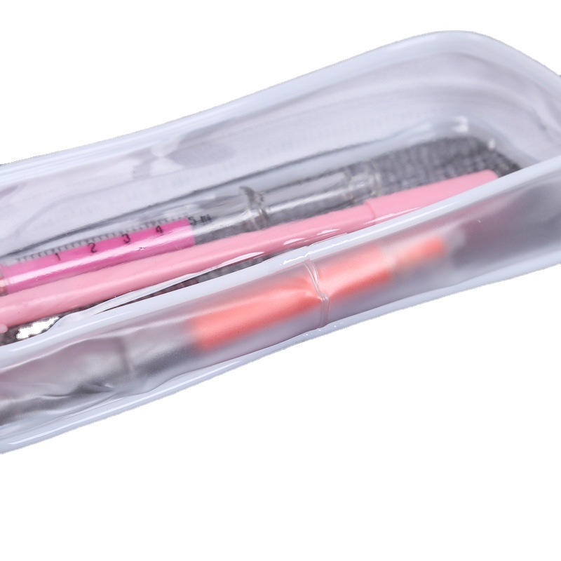 Suministro directo de fábrica caja de lápiz de PVC personalizado bolsa de almacenamiento de cremallera de PVC bolsa de papelería bolsa de lápiz de plástico transparente personalizado LO