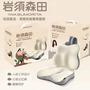 Yanxusen Tian Memory Foam Lumbar Support Cushion for Office and Car Use, Dual-Purpose Waist Support Pillow for Seat Backrest