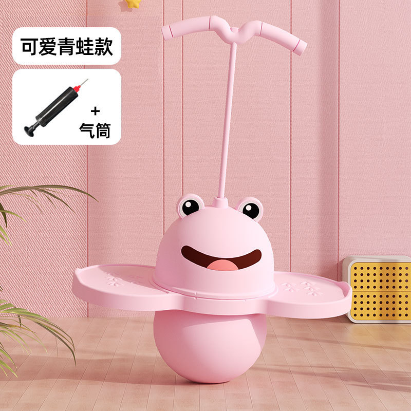 Equipo de la aptitud artículos deportivos saltando bola con mango de los niños saltando bola muñeca pellizco pedal rebotando bola