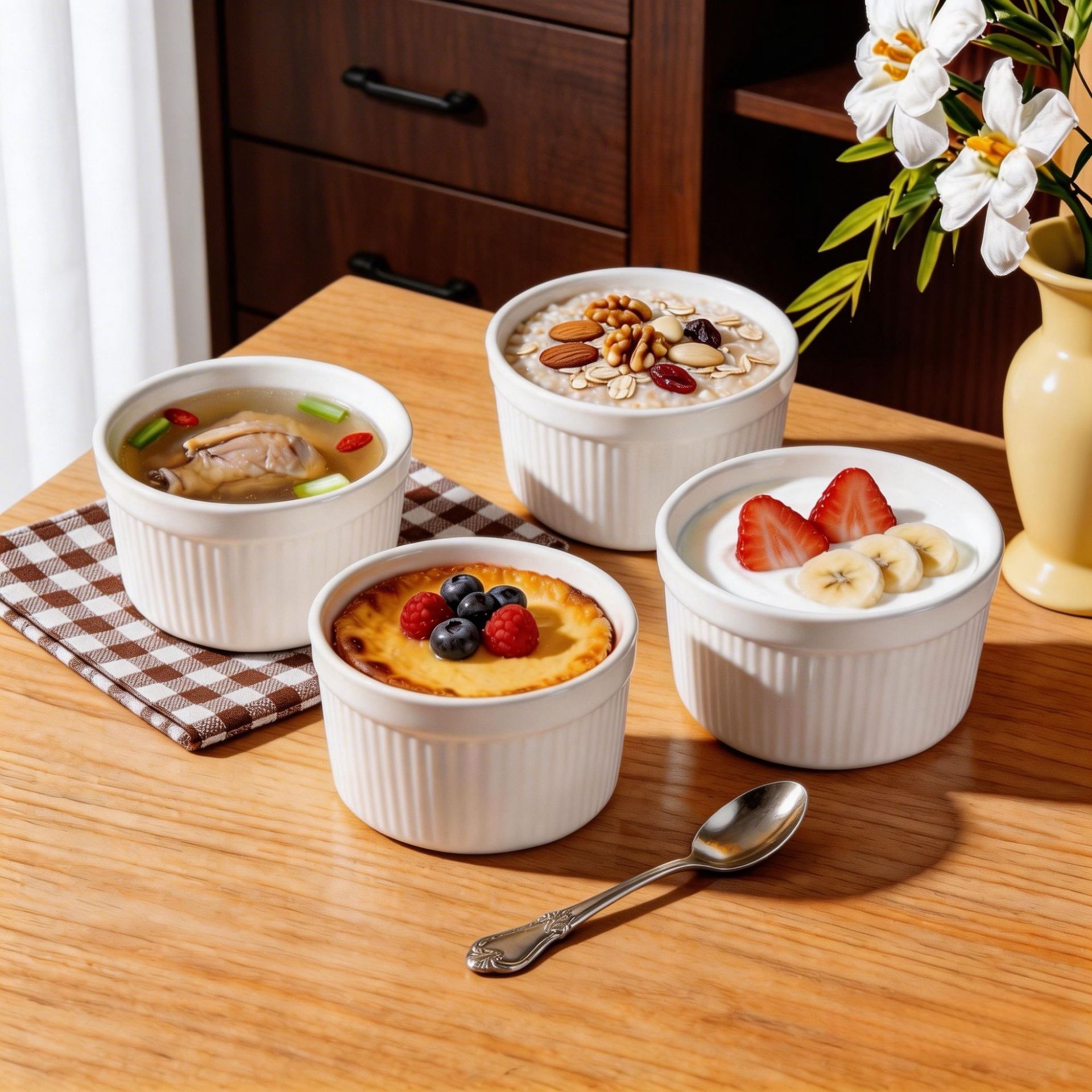Tazas para pasteles al por mayor en stock, tazas de mimbre, cuencos para soufflé y pudín, cuencos redondos para huevos horneados, cuencos para hornear, cuencos de cerámica para mascotas.