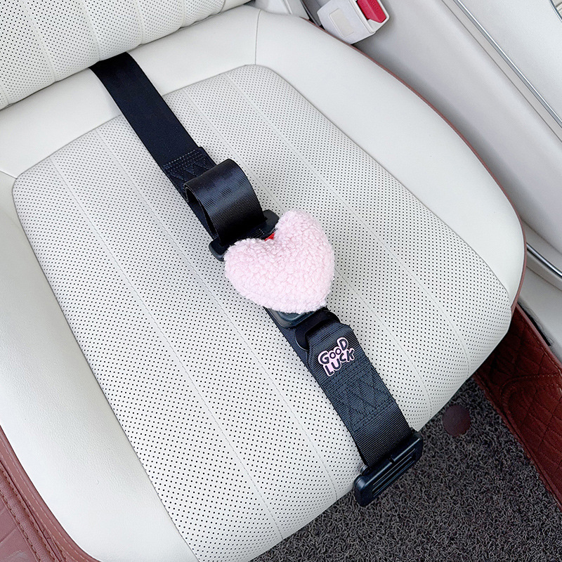 for Pregnant Women – Qìchē Car seat belt - three-point-anti-strangle-seatbelt-black-pink-heart