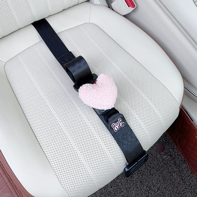 Driving Artifact, Abdominal Support, Car – Car seat belt - three-point-anti-strangle-safety-belt-black-pink-love-heart