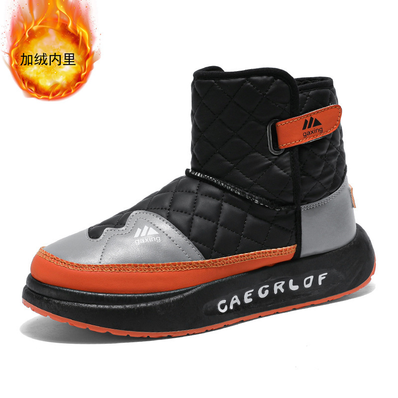 Black Martin Boots For Men, Winter Men's Shoes, High-Top With Fleece, Warm Cotton Shoes, Thickened Outdoor Men's Snow Bo_vogvips.com