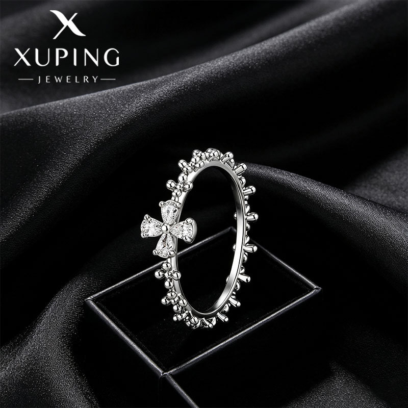 Anillo de Flor de Aleación, Galvanizado, para Mujer