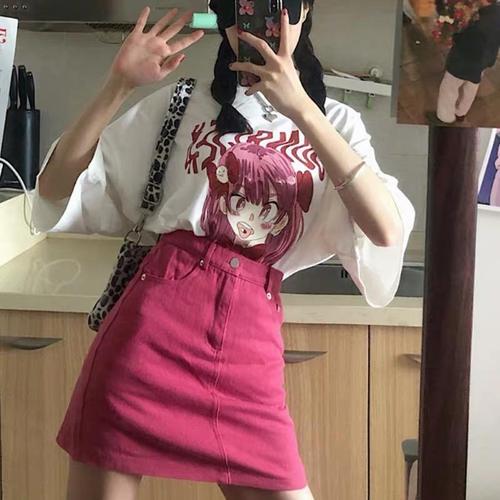 Denim short skirt for women high waist summer 2024 new a-line skirt hot girl hip-covering skirt design sense for women niche