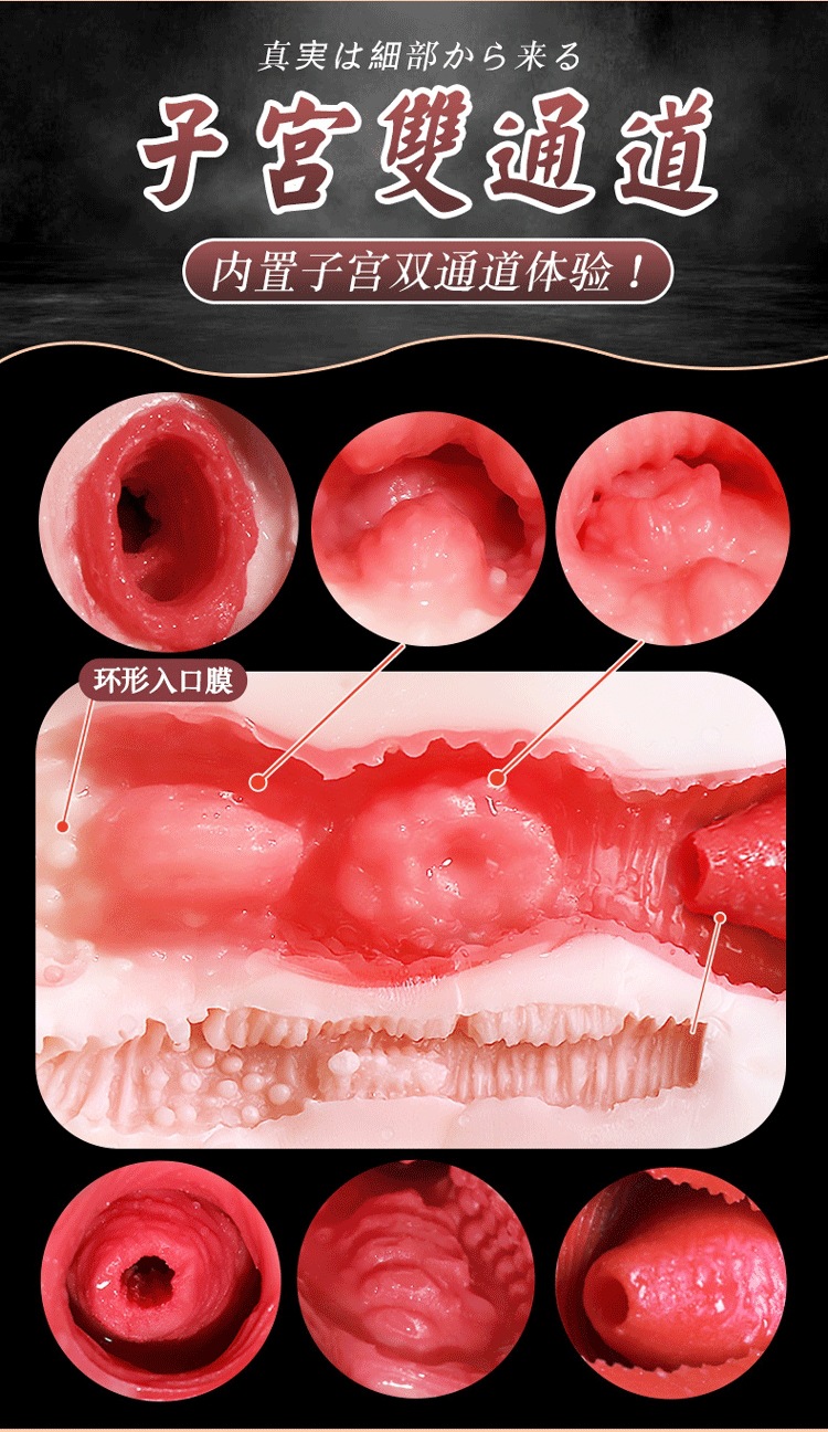 Jiuai TPE Half-Body Masturbator with Vagina and Buttocks, Manual, Flesh Tone — detail image 6