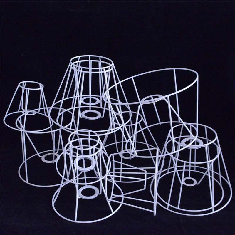 定制DIY灯罩铁架编织手工绳艺灯罩灯架台灯圆形方形五金铁架配件