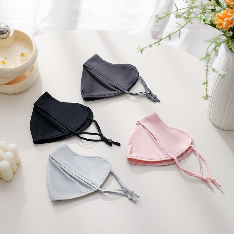 Summer Women's High-value Solid Color Eye Protection Corner Sunscreen Mask Nylon Ice Silk Anti-ultraviolet Explosive Face Gini Mask