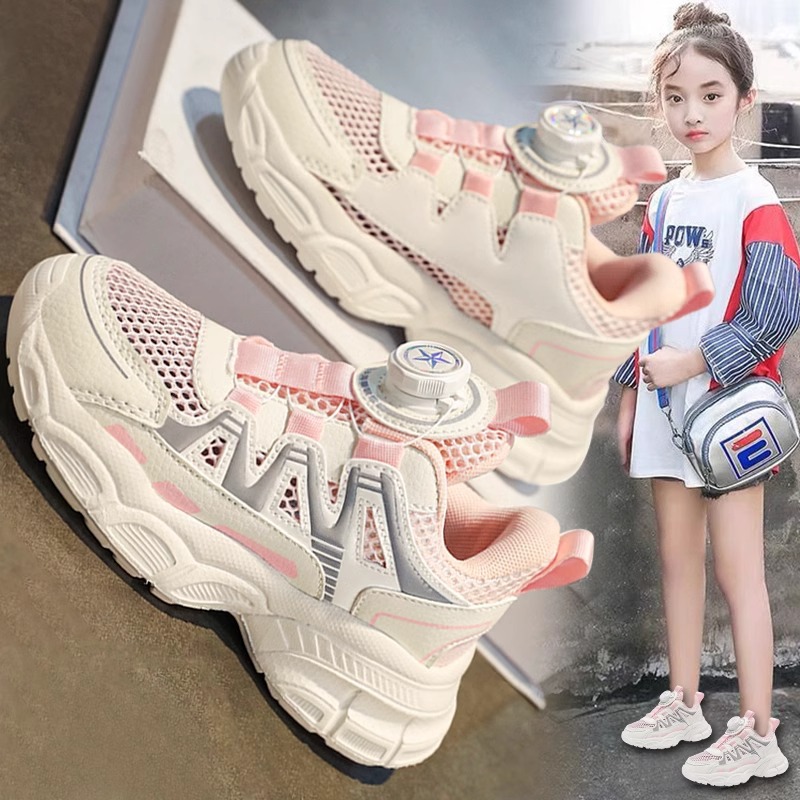 Zapatos para niños, zapatos de red para niñas, verano 2025, nuevos zapatos deportivos para niños, niños grandes, niñas, malla, correr transpirable