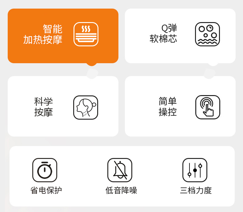 Factory Direct Sales High-End Car Massage Headrest Memory Foam Seat Neck Pillow Lumbar Support Car Lumbar Support Pillow