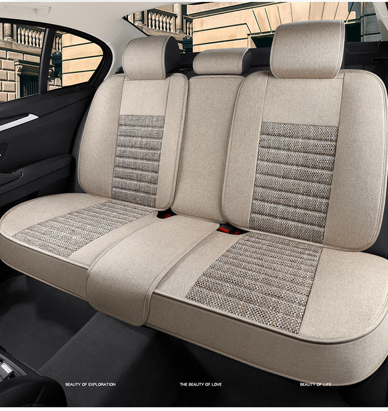 25 Years of Cross-Border New Four-Season Universal Comfortable Linen Breathable and Wear-Resistant Five-Seater Universal Car Interior Cushion Cover