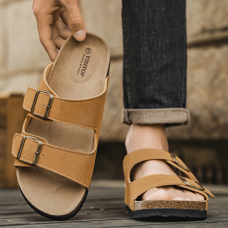 Zapatos de hombre de Amazon transfronterizos 2025 verano nueva moda retro casual Birkengo comercio exterior zapatillas ligeras de una palabra