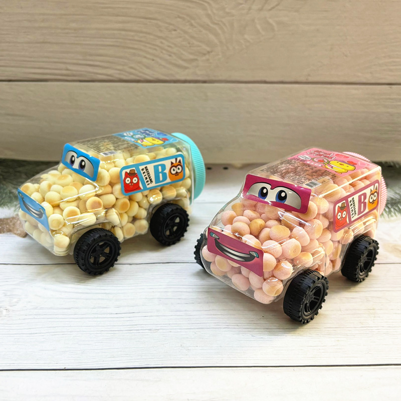 趣味小蛋酥牛奶味小汽车造型儿童玩具六一礼物小馒头零食糖玩批