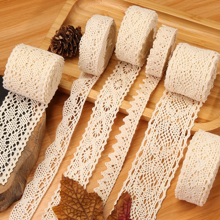 Hollow Lace Handmade DIY Decorative Lace Belt Clothing Clothes Tablecloth Curtain Fabric Material Cotton Thread Lace