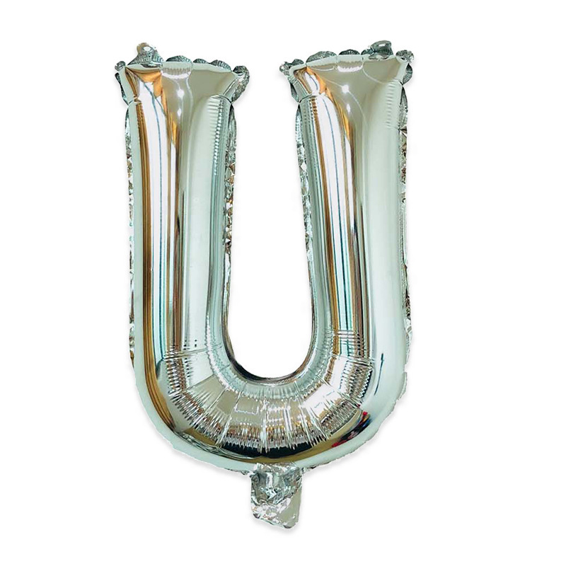 Globo de letra de película de aluminio de 16 pulgadas, versión americana en mayúsculas, cuerpo delgado, pinyin en inglés, decoración de caracteres, globo de papel de aluminio AZ al por mayor