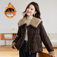 大毛领拼接羽绒服女2025冬季新款小个子气质显瘦白鸭绒外套MZ8667