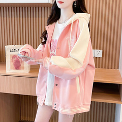 新商品の韓国版のカジュアルファッションの衛衣の再加工のアニメの刺繍は色の野球の服にぶつかります。