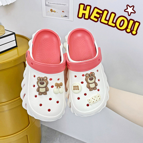 Cartoon EVA Crocs Women's Summer Beach Shoes Nurse Sandals Slippers Fashionable Thick-soled Slippers New