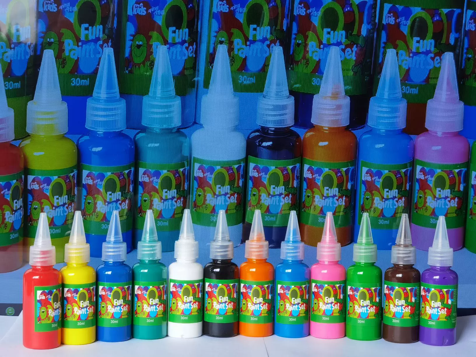 30ml水彩颜料源头厂家幼儿园儿童DIY涂鸦绘画水洗颜料手指画