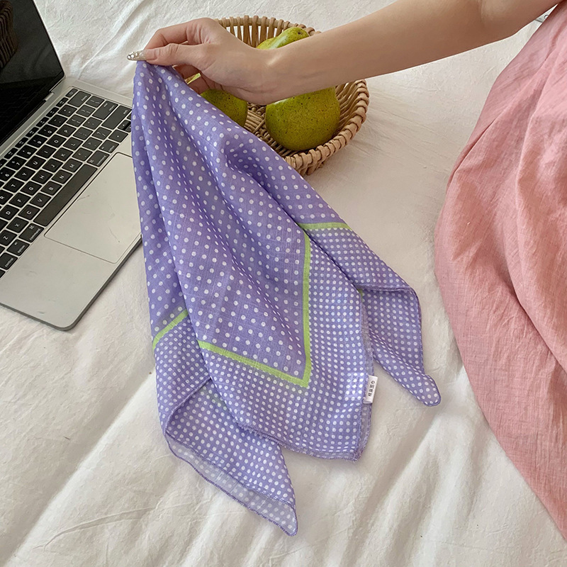 Pequeñas toallas cuadradas nuevas flores frescas coreanas simple estilo retro atmósfera sensación de pañuelo de seda bufandas decorativas