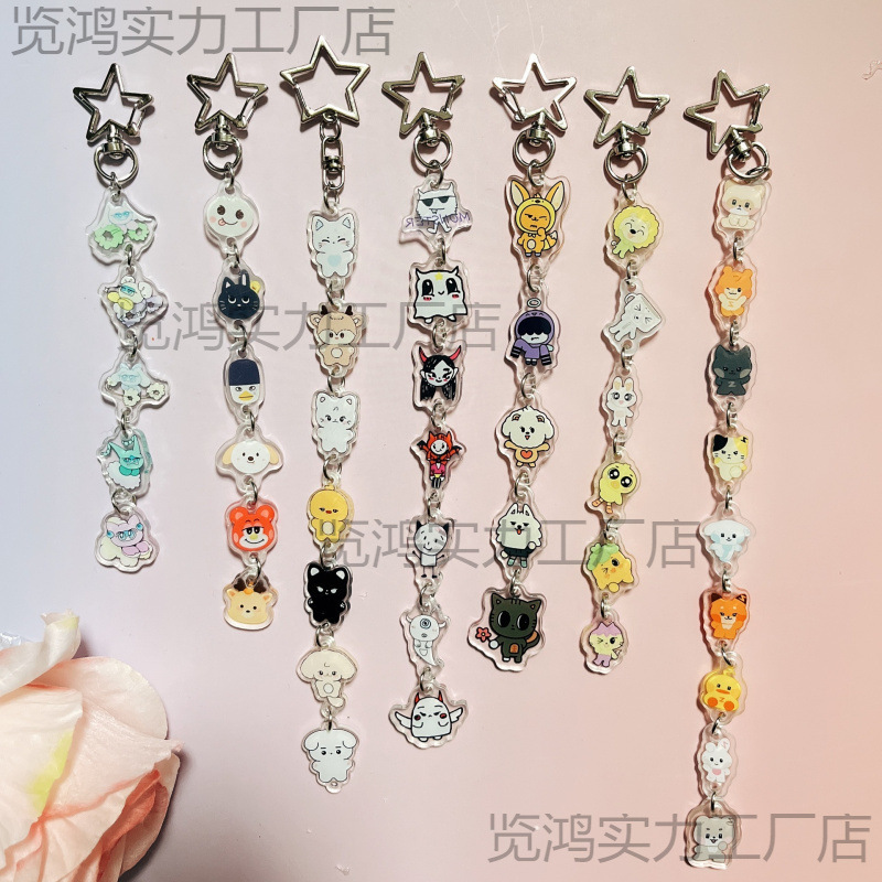 Ajens Star Han Keychain Cute Double-Sided Cartoon Newrizze Acrylic Peripheral Zb1 Doorkeeper