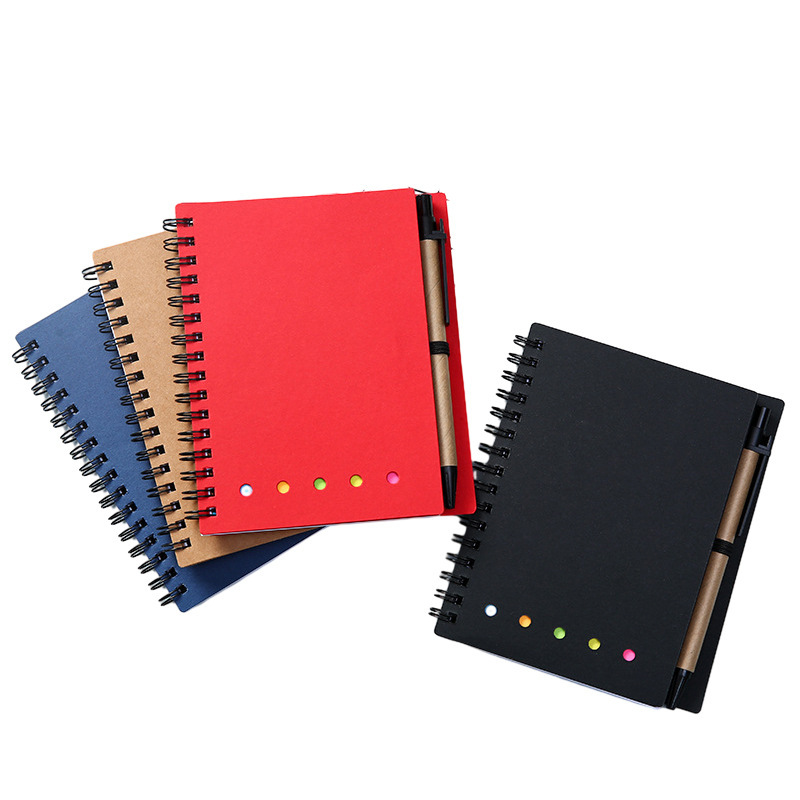 Inventario de bobina post-it combo mayorista con bolígrafo cuadernos de notas de estudiantes cuadernos de escritorio logotipo personalizado