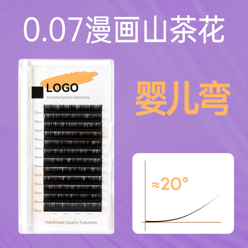 Fabricante de Qingdao personalizado tipo LC Fox injerto de pestañas tienda de belleza de estilo nacional con pegamento cómic camellia pestañas falsas no dispersas raíces