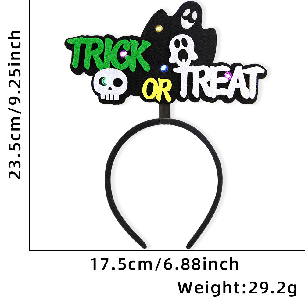 Diadema de Halloween 2026, accesorios luminosos para el cabello con diseño de fantasma y murciélago, decoración para fiestas temáticas de Halloween