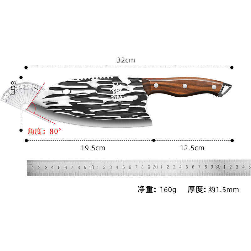 Cuchillo de cocinero cuchillo de corte de verduras cuchillo de corte de carne forjado cuchillo de corte de frutas cortadas para mujeres cocina afilada