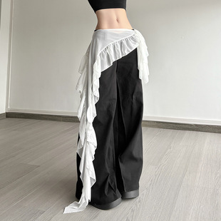 2025 European and American Cross-Border New Fashion Trend Casual Slim Versatile Irregular Ribbon Waist Decoration Women's Clothing