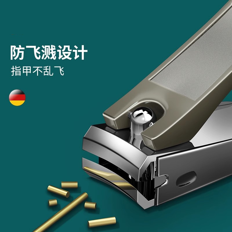 Anti-Splash High-End Nail Clippers, Single Original Medium-Large Flat and Angled Pliers for Home Use, Adult Nail Cutting Tool