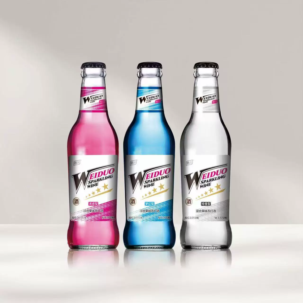 Weiduo Power Soda Wine 275 мл * 24 бутылки, целая коробка, оптовая смесь фруктового пива для баров и KTV, специальное пиво