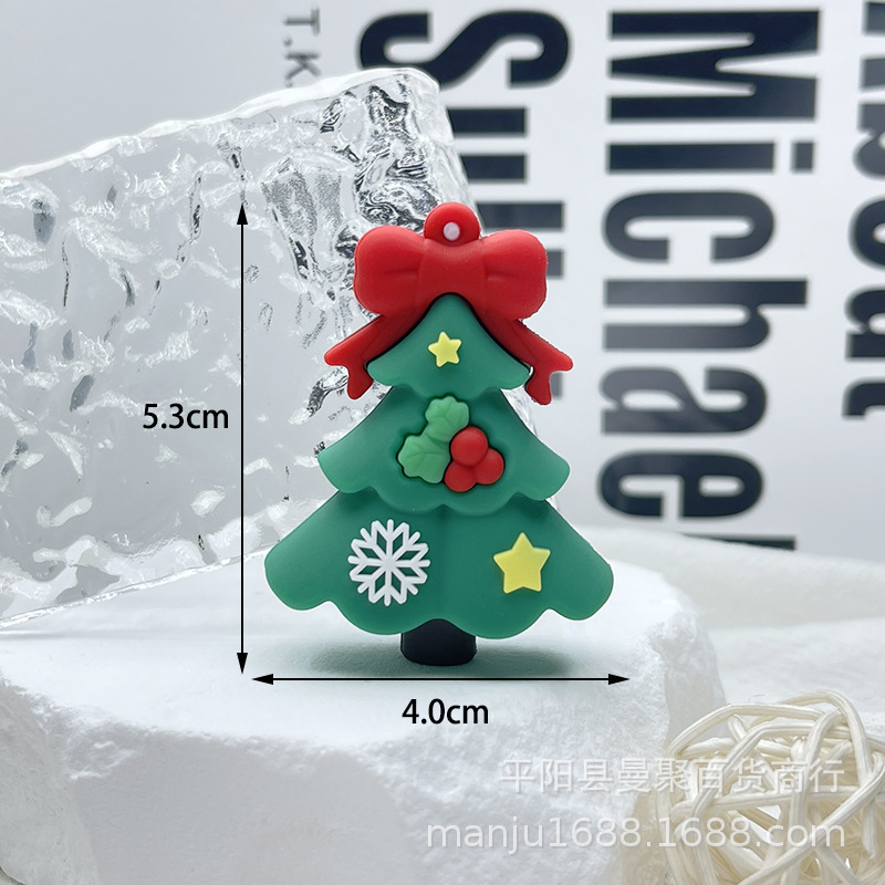 Nuevo llavero de Navidad colgante de goma suave de dibujos animados de Navidad muñeco de nieve ancianos llavero colgante de Navidad pequeño regalo