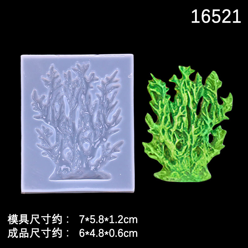 DIY epoxi espejo caballito de mar coral océano estilo molde silicona cristal epoxi material hecho a mano colgante Decoración