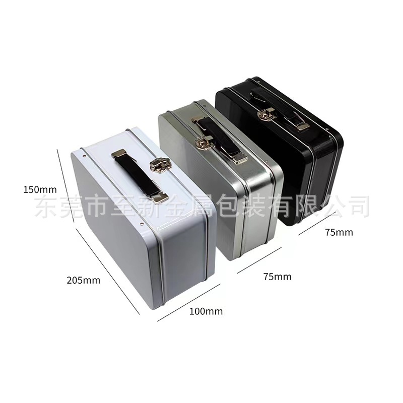 现货 收纳铁盒 手挽罐午餐盒 实用 马口铁手提盒 伴手礼盒 带手提