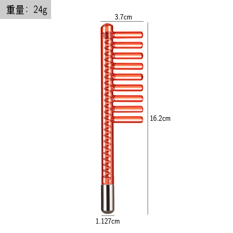 Fábrica al por mayor accesorios de instrumentos de belleza de alta frecuencia luz roja luz púrpura electroterapia peine electroterapia palo accesorios de instrumentos de electroterapia