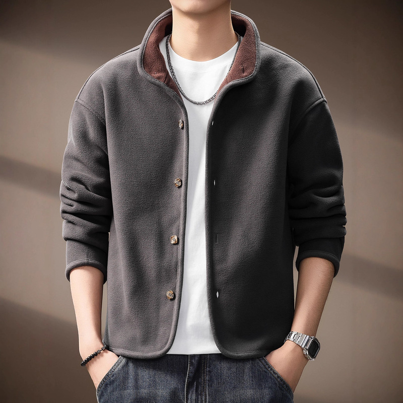 High-End Niche Cardigan Design Jacket Men's Autum New Casual Trendyy Warm Liner Top