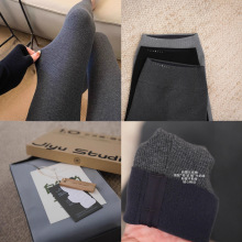 季予竖条修身打底裤女竖条磨绒秋冬高腰外穿显瘦紧身棉芭比裤167