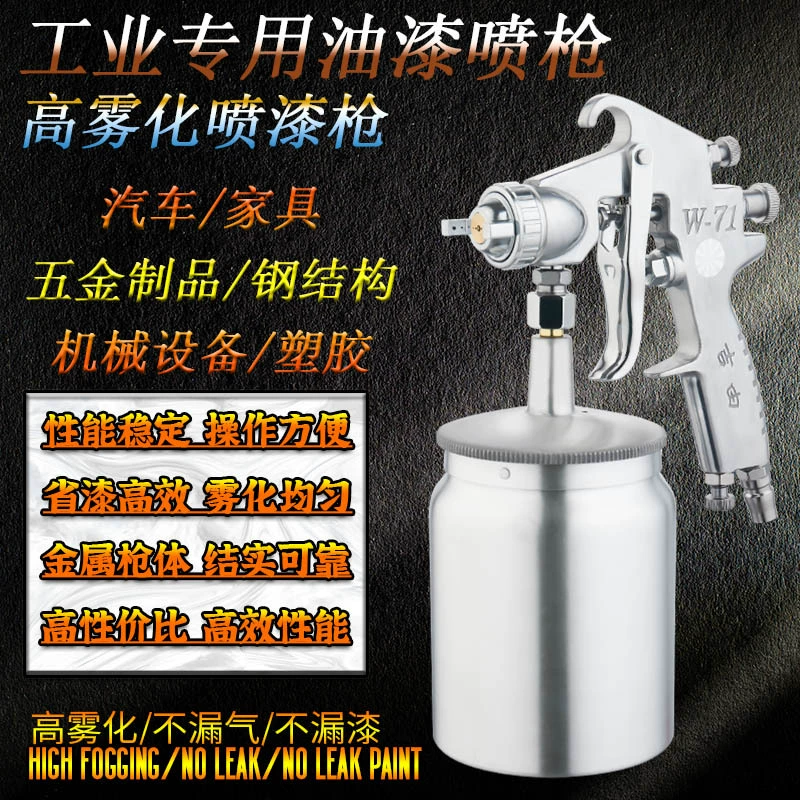 Краскопульт для авто Jiyou W77, мебельный, механический, цвет, стальная плитка, латексная краска под насадкой W71, пневматический краскопульт