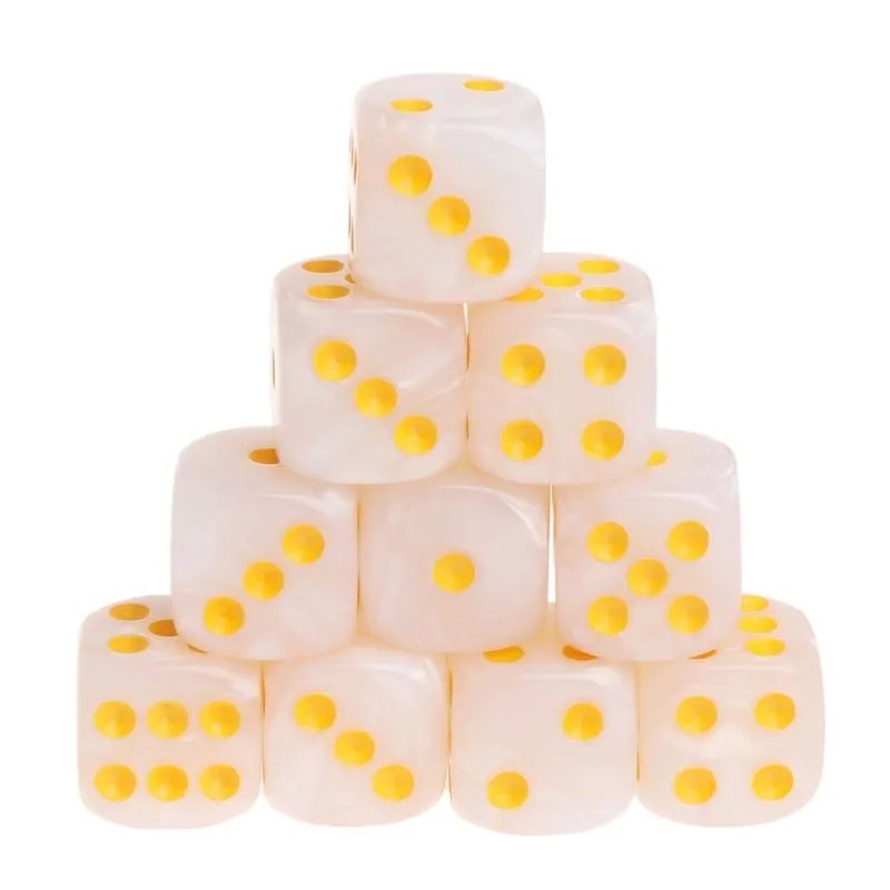 No. 16 rounded pearl grain points color regular number dice pearl grain white gold oil