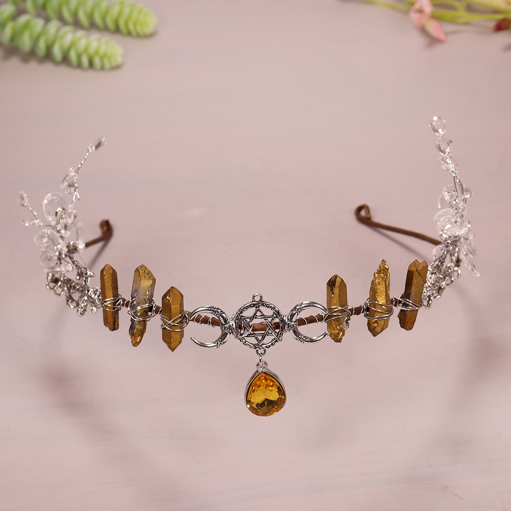 Crystal Moon Star Bride Crown Headdress For Wiccan Wedding_voghion.com