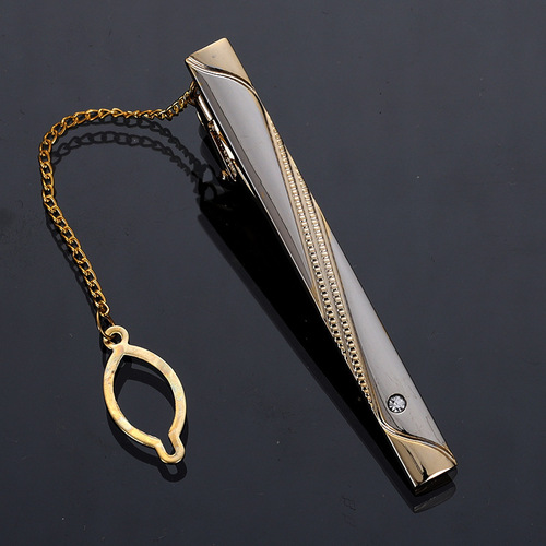 Cross-border tie clip simple men's light luxury fashion conference wedding groom conference two-color rhinestone clip