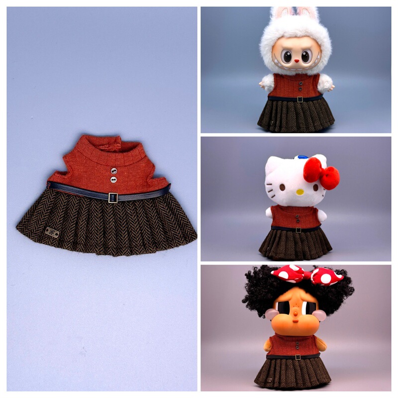 Only Clothes/Adapted to Labubu Doll Clothes, Labubu Skirt, Cute Clothes, Preppy Style Suit