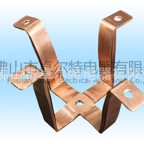 T2紫铜箔软连接 汽车/开关柜高压电气配件汇流条 铜箔软连接 软铜
