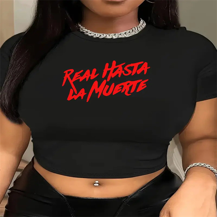 Summer Women's Casual Short Sleeve T-Shirt Crew Neck Printed Top Fashion Trendy European American Style Hot Selling 2025_ecoleips.com