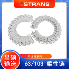 各种柔性链输送配件 柔性塑料链板 果蔬链板输送带 63 83柔性链