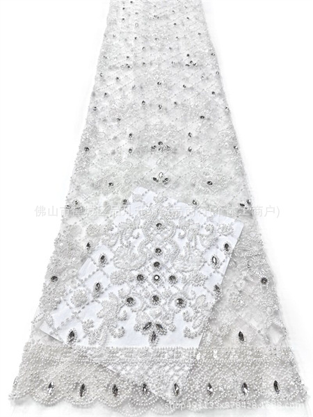 Fabricantes de perforación de cabello recto cuadrícula de cuentas bordadas de tubería sudeste asiático vestido de alta gama cena de moda brindis tela image 7